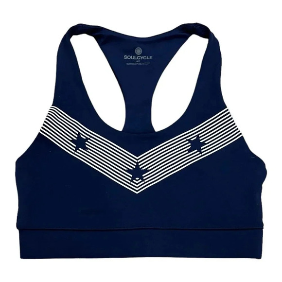 Soulcycle Navy Stars Stripes Sports Bra S - Picture 1 of 4